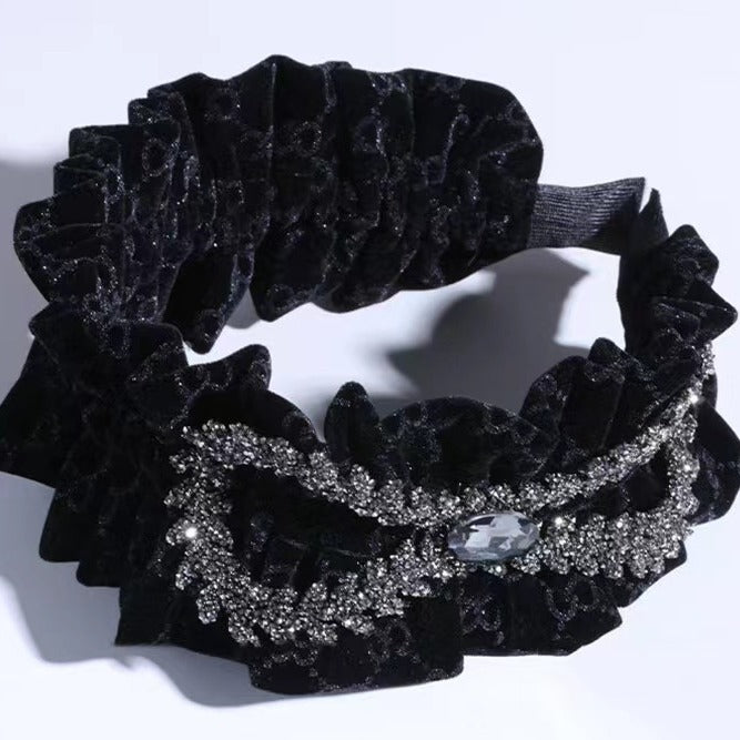 Wholesale Rhinestone Velvet Heavy Industry Full Diamond Bow Headband